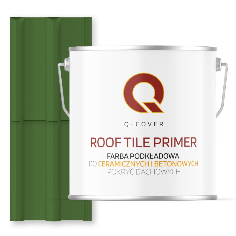 Farba Podkładowa do Dachów Ceramicznych i Betonowych Pokryć Dachowych Q-Cover Zielony trawiasty RAL6010 5L