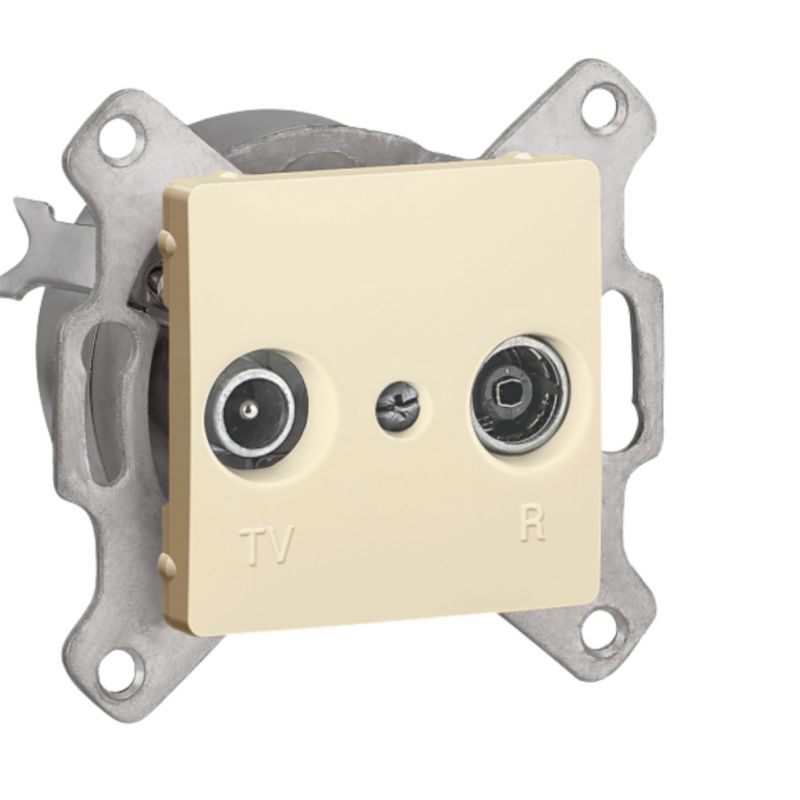 Gniazdo Antenowe TV Przelotowe Legrand Cariva Kremowe Podtynkowe 1 szt.