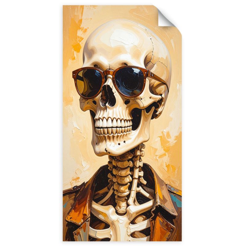 Plakaty samoprzylepne do salonu sypialni Feeby Czaszka w okularach 50x100cm 1szt