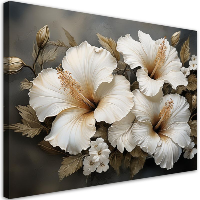 Obraz dekoracja do salonu sypialni Feeby Biały Kwiat Natura 120x80 cm 1szt