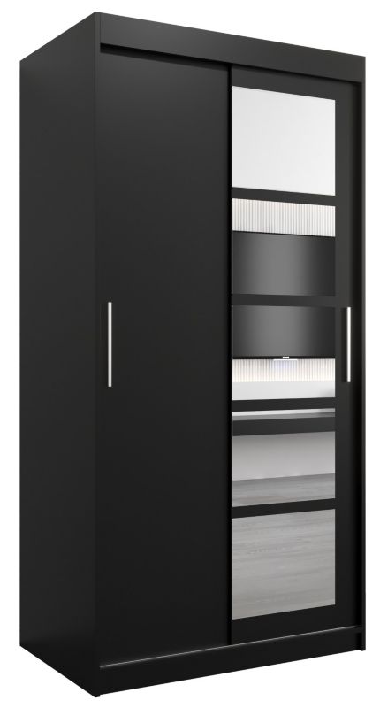 Szafa przesuwna Abiks ROMA 1 100 czarny mat + czarny mat 1 szt.