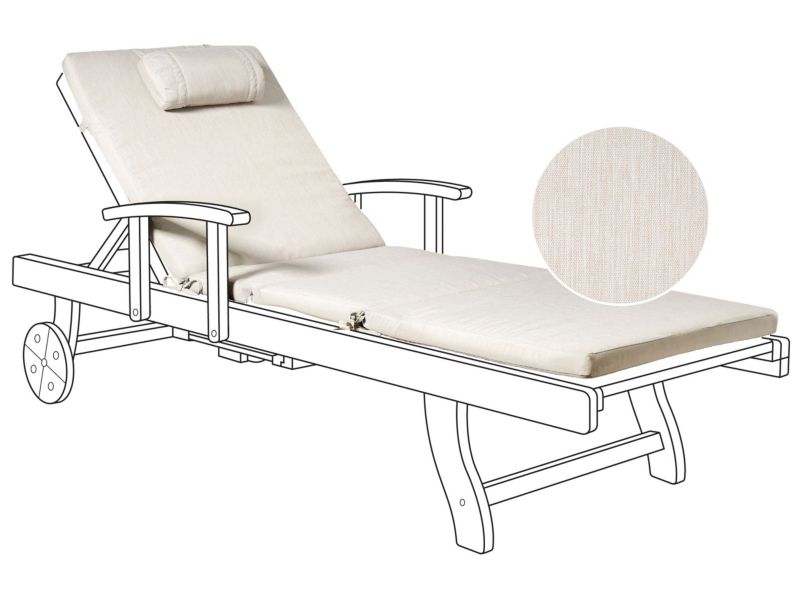 Poduszka na krzesło ogrodowe Toscana/java/amantea premium 188 x 59 cm Jasnobeżowy 1 szt.