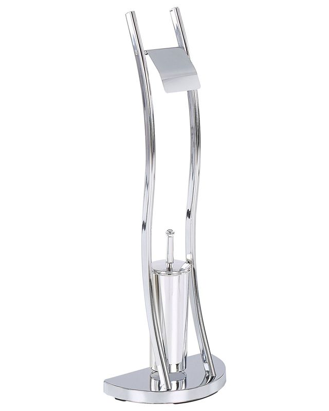 Stojak na papier toaletowy ze szczotką Soacha Metal Srebrny 1 szt.