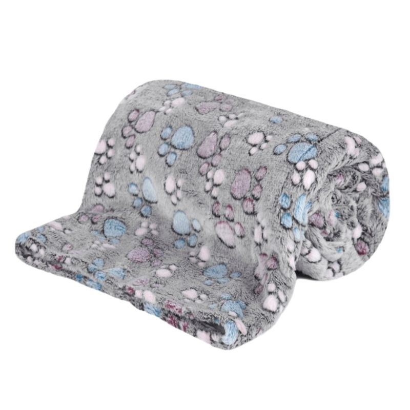 Koc polarowy Aio Factory wzór łapy ciemne 100x70 cm 1szt