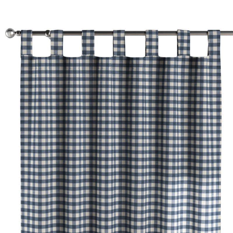 Zasłona na szelkach 1 szt. 130 x 245 cm Dekoria granatowo-biała kratka (1,5x1,5cm) 1 szt.