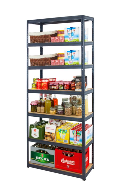 Regał metalowy MODO24 magazynowy grafit premium helios 270x75x60cm 7 półek po 400 kg 1 szt.