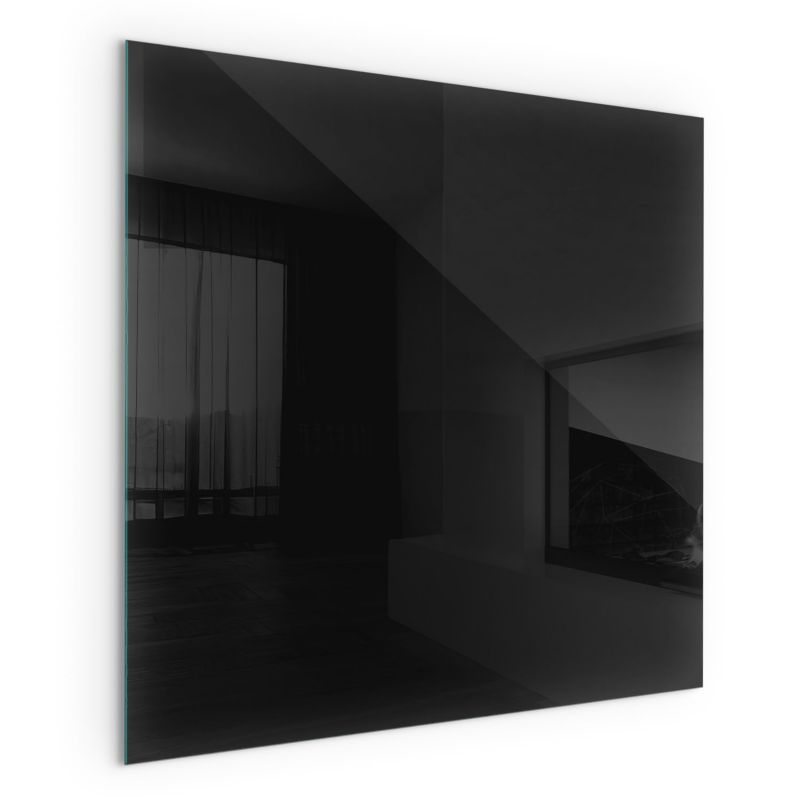 Szklana Podkładka Pod Kominek Kwadrat Wallfluent 50x50 cm Głęboki grafitowy 1 szt.