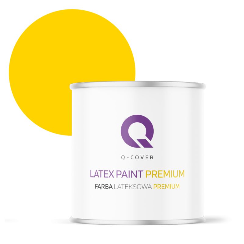 Farba Lateksowa Premium Plamoodporna do Ścian i Sufitów Q-Cover Intensywny żółty H6967 Głęboki Mat 2L