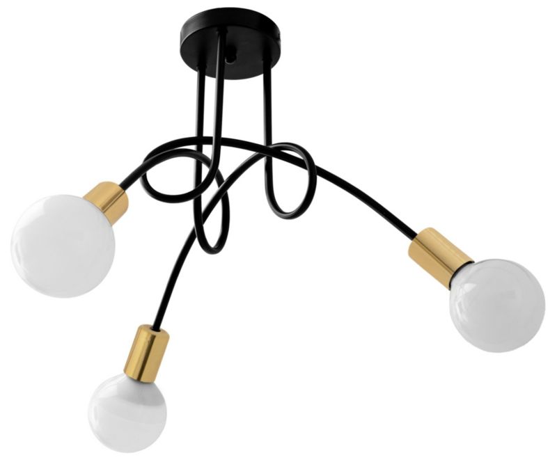 Lampa Sufitowa Toolight App517-3C Paradise Czarny Złoty