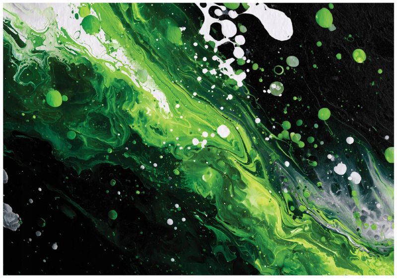 Fototapeta WALLARENA Do Sypialni Salonu Winylowa Abstrakcja Akwarela Nowoczesna Zielony 350x250 cm 16358VX7 1 szt.