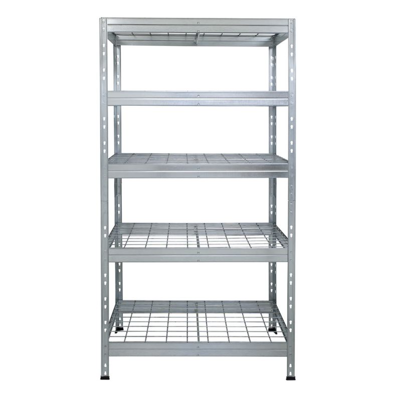 Regał metalowy AR Shelving Rivet ocynkowany z 5 półkami z siatki stalowej 180x90x45 cm 300 kg 1 szt