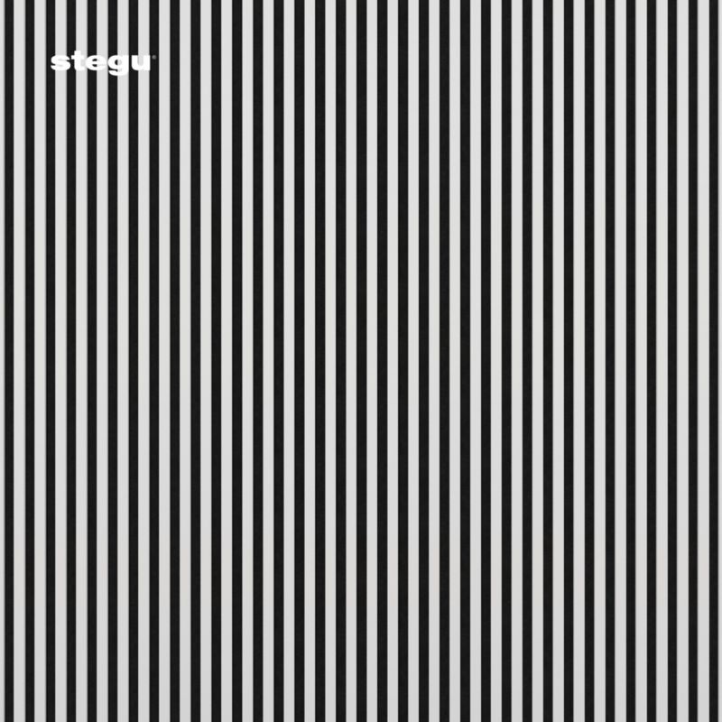 Lamele ścienne na czarnym filcu Stegu Linea Acoustic Proline, białe 120x60 cm panele akustyczne 1 szt.