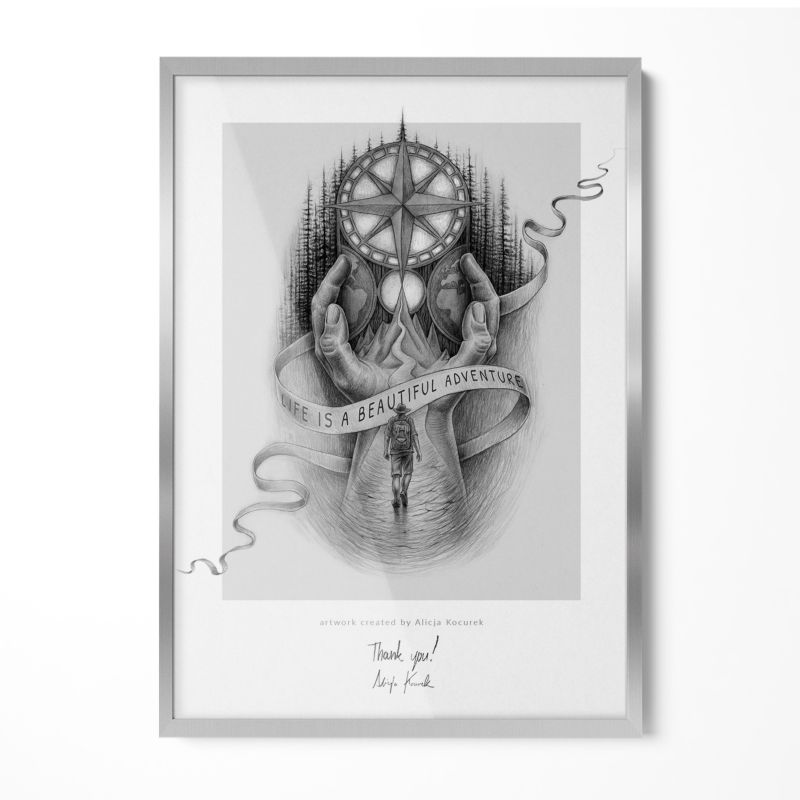 Minimalistyczna Ramka Na Plakat Artystyczny Wallfluent 50x70 cm Srebrna 1 szt.