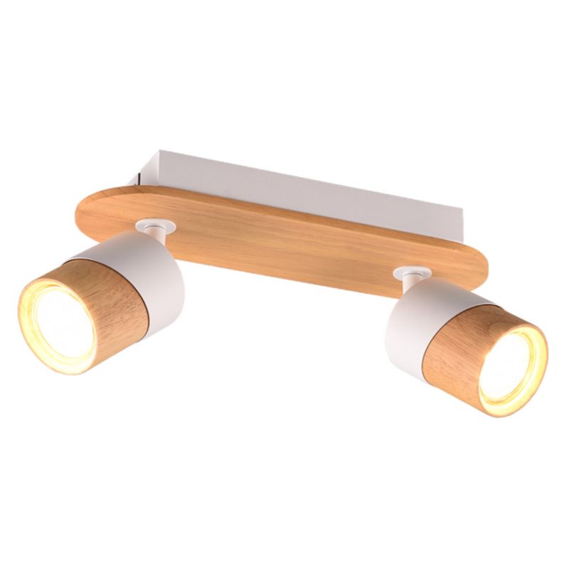 Kinkiet ścienny Trio Aruni biały jasne drewno 2 x GU10 x IP20 wym: 28 x 9 cm - 1 szt.