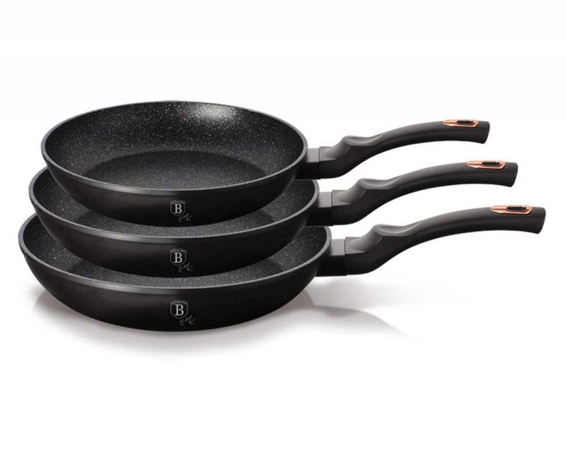 Zestaw patelni Berlinger Haus granitowych Black Rose BH-6158 3szt