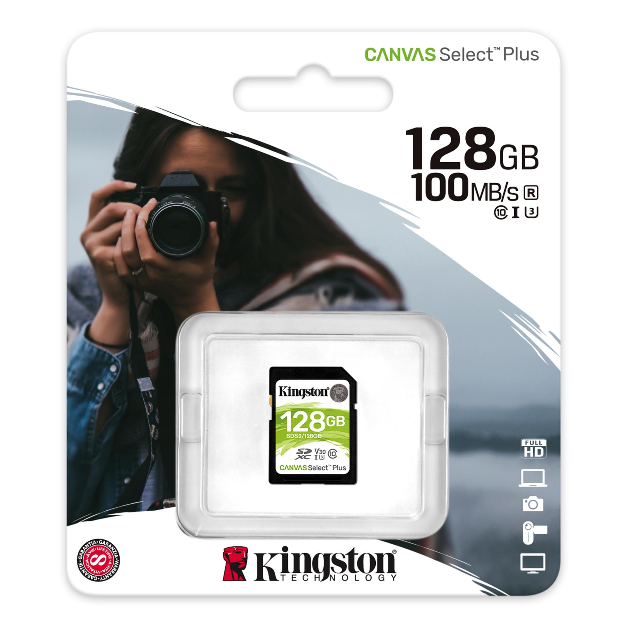 KINGSTON SDXC 128GB class 10 SDS2/128GB Canvas Select Plus 100MB/s - Henryx24