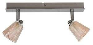 Chromowa lampa sufitowa listwa 2-punktowa do salonu MURANO