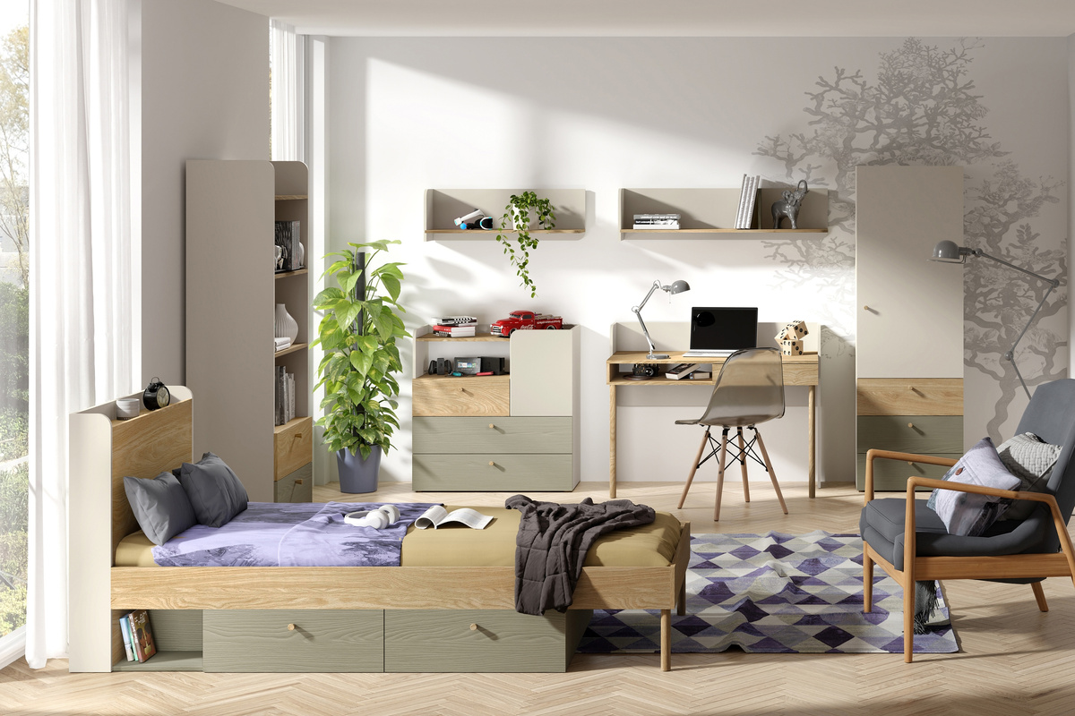 Zestaw nowoczesnych mebli do pokoju młodzieżowego YOKO