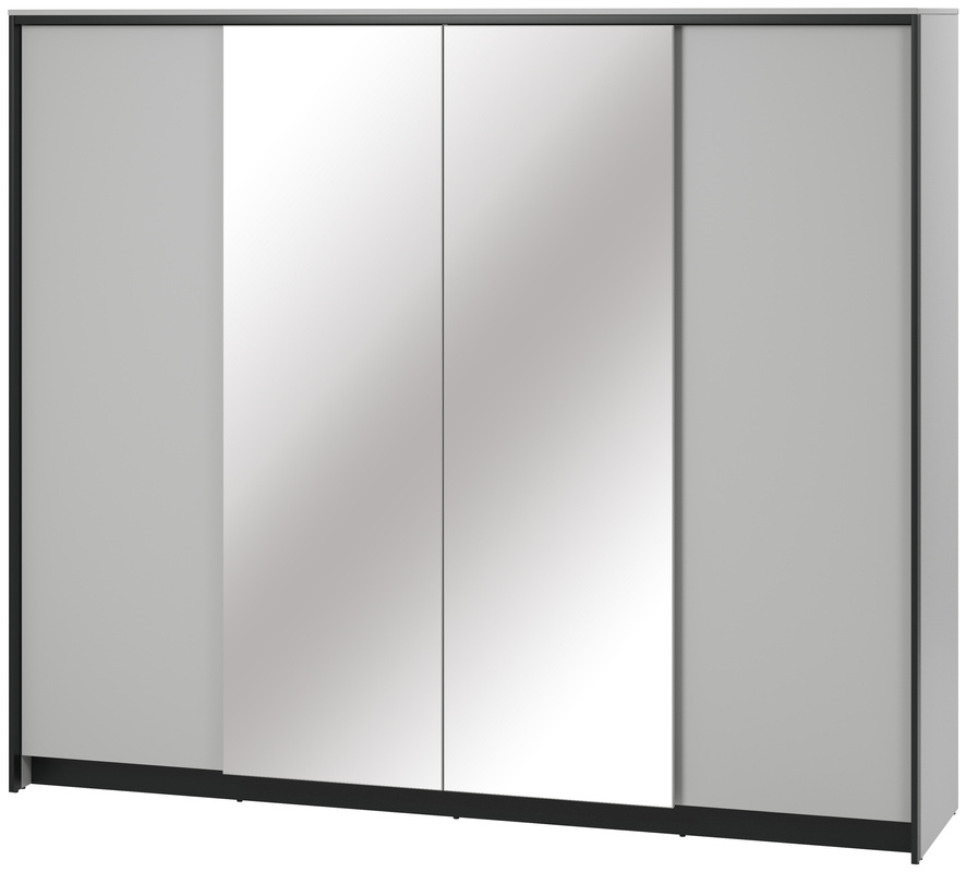 Uchylna szafa do sypialni 250 cm z lustrem GRIS