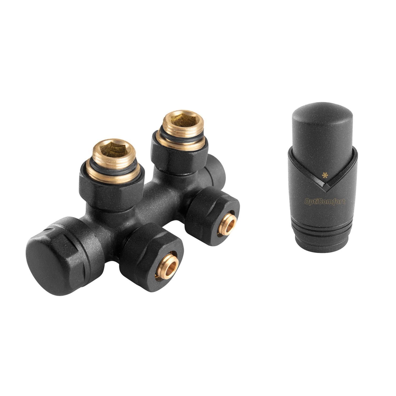 Idmar Zestaw termostatyczny kątowy antracyt 444