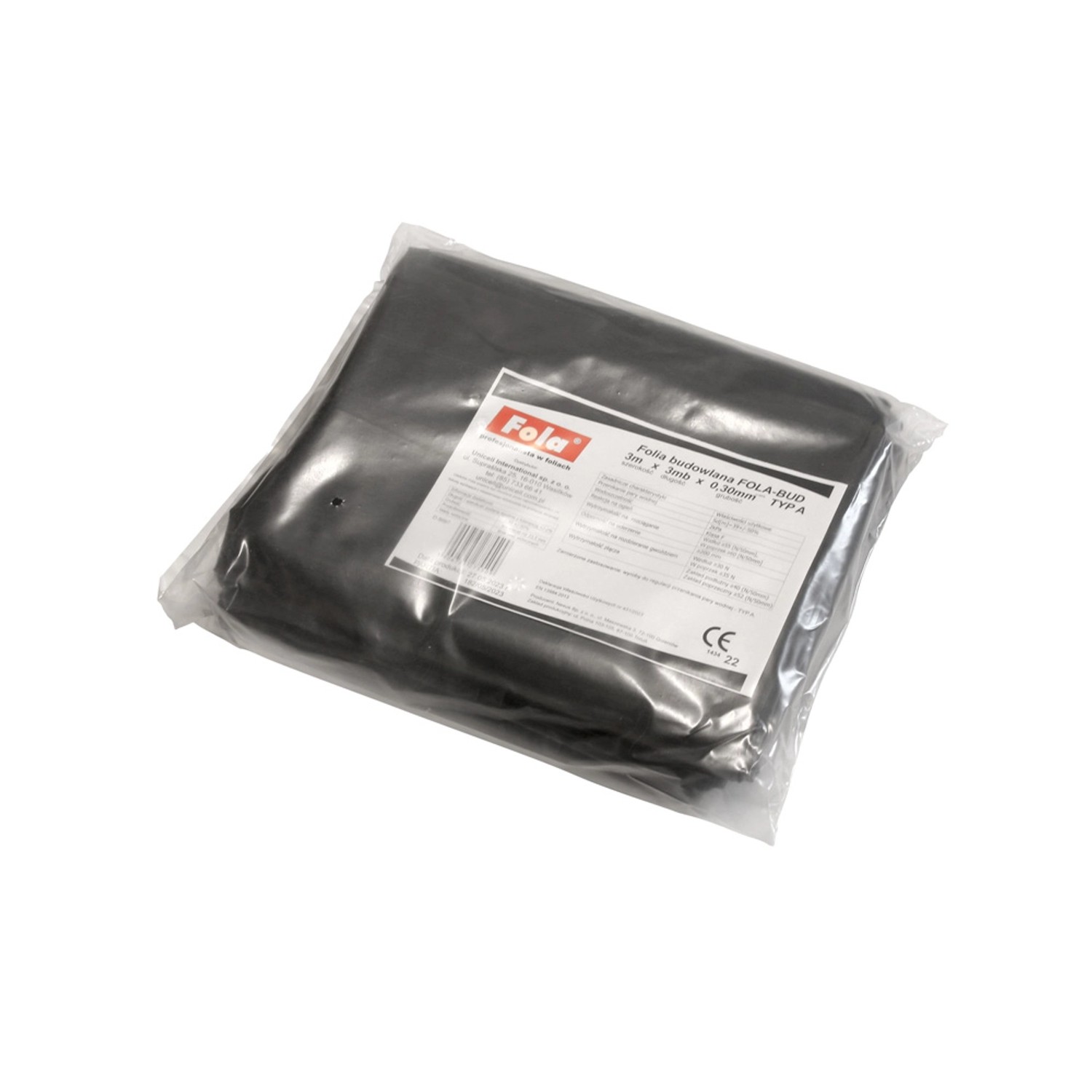 Fola Folia budowlana czarna 0,30 mm 3x3m