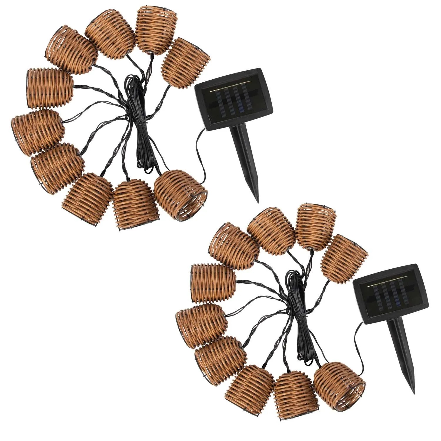 4iQ Zestaw 2 girland solarnych CESTA 10xLED dł. 200 cm