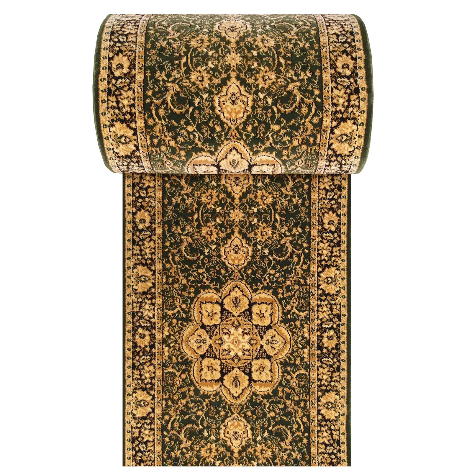 Chodnik Kashmir 03 - zielony - szerokość od 60 cm do 120 cm