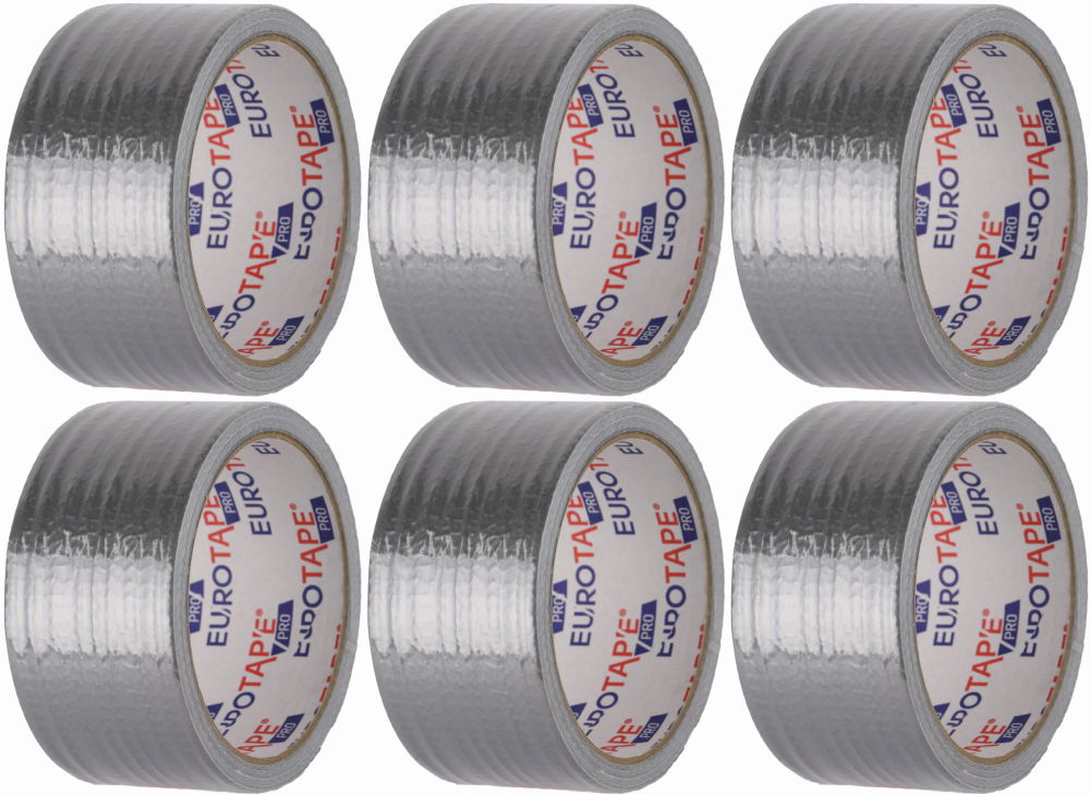 6x Taśma naprawcza Dalpo, Euro-Tape, 48mm x 10m, srebrny
