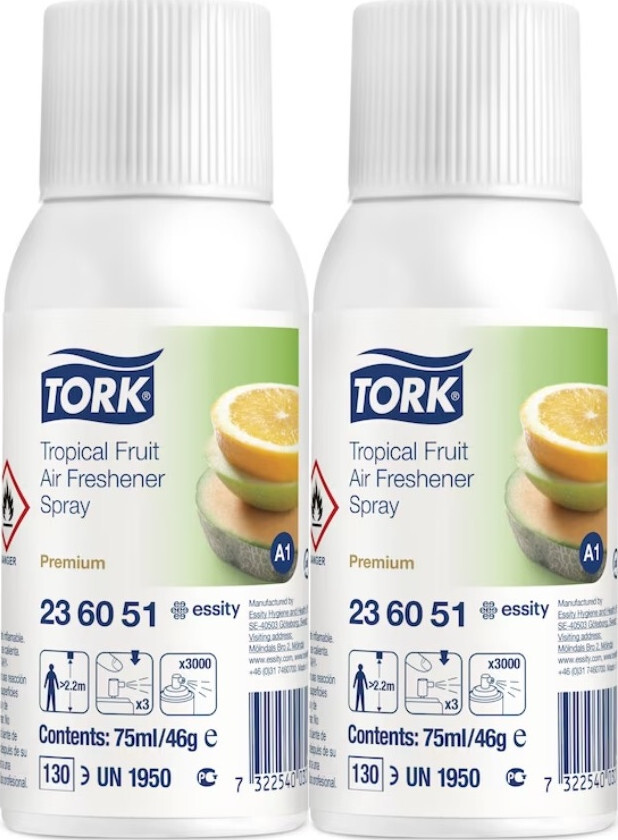 2x Odświeżacz powietrza Tork 236051 Tropical Fruit, owoce tropikalne, 75ml