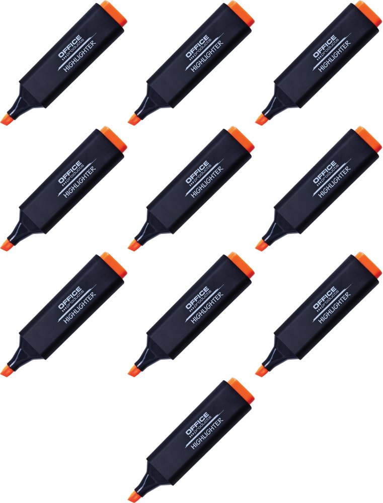 10x Zakreślacz Office Products, ścięta, 1-5mm, pomarańczowy