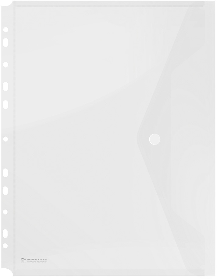 Teczka koperta do segregatora A4, Donau, na zatrzask, transparentny