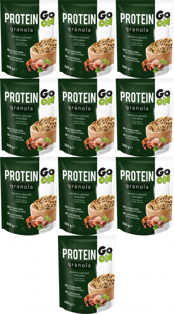 10x Granola proteinowa Sante Go On Protein, orzechowa z czekoladą, 300g
