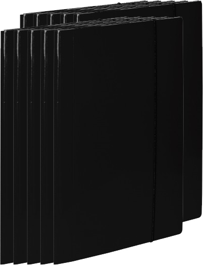 10x Teczka kartonowa z gumką VauPe Soft, A4, 450g/m2, 20mm, czarny