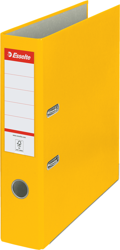 Segregator A4 Esselte, 75mm, do 500 kartek, ekonomiczny, żółty