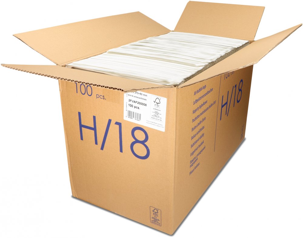 Koperta bąbelkowa Emerson, H18, 270x360mm (rozm. 8), 100 sztuk, biały