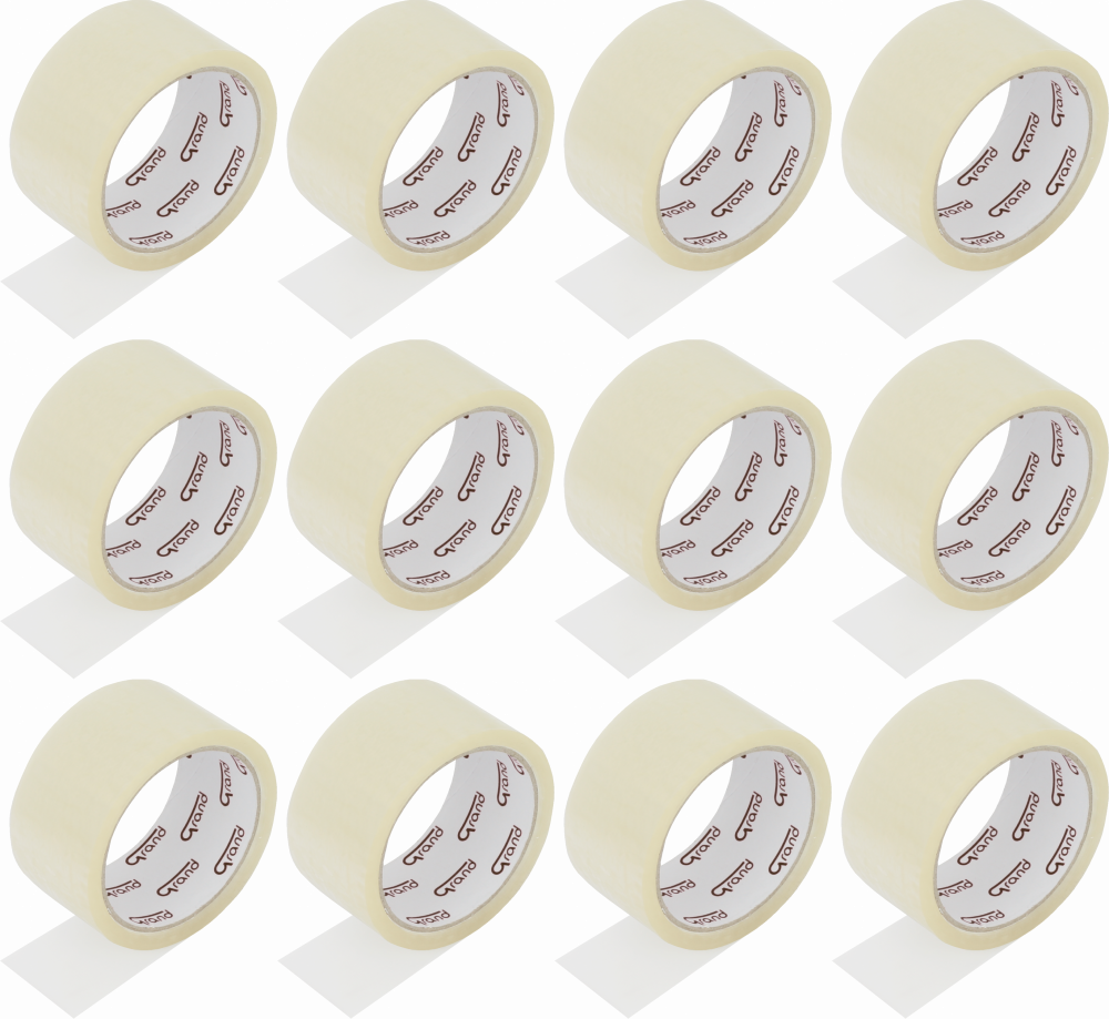 12x Taśma pakowa Grand,akryl, 48mm x 50m, transparentny