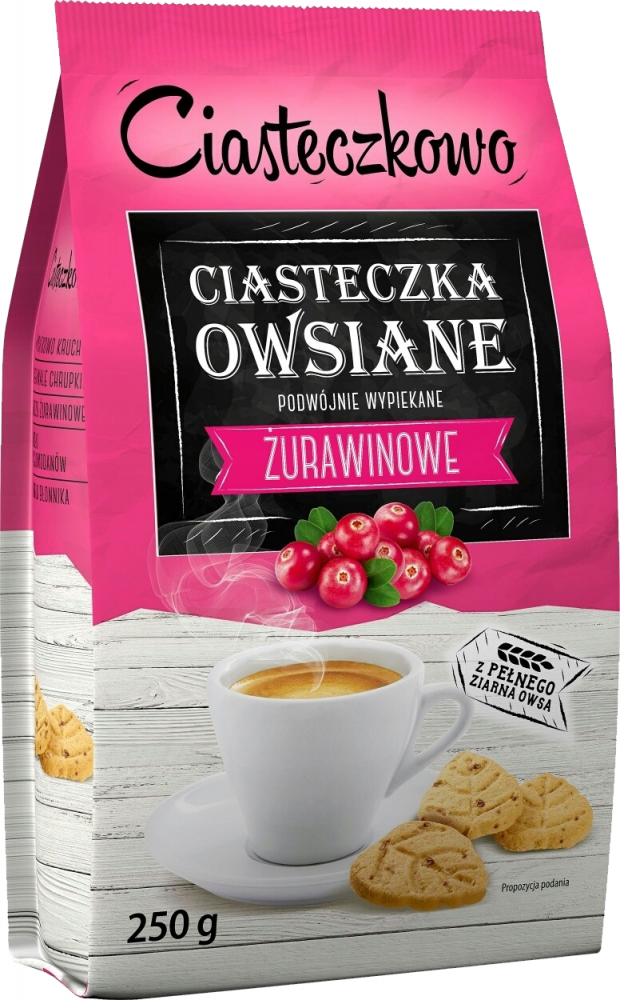 Ciasteczka owsiane Sante Ciasteczkowo, żurawina, 250g