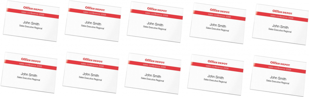 10x identyfikator Office Depot, z agrafką, 90x60mm, przezroczysty