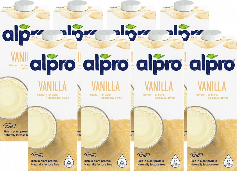 8x Napój sojowy Alpro, waniliowy, 1l