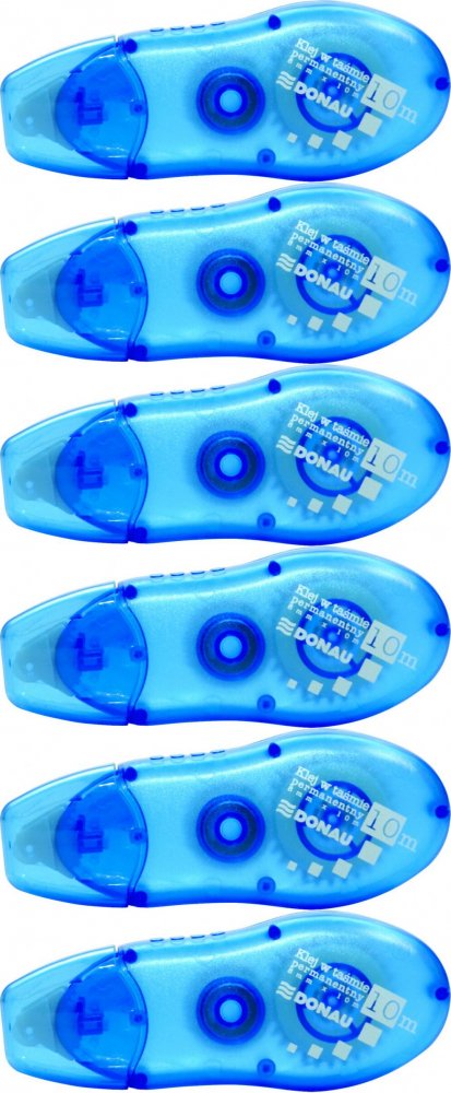 6x Klej Donau, w taśmie, 8mmx10m, transparentny