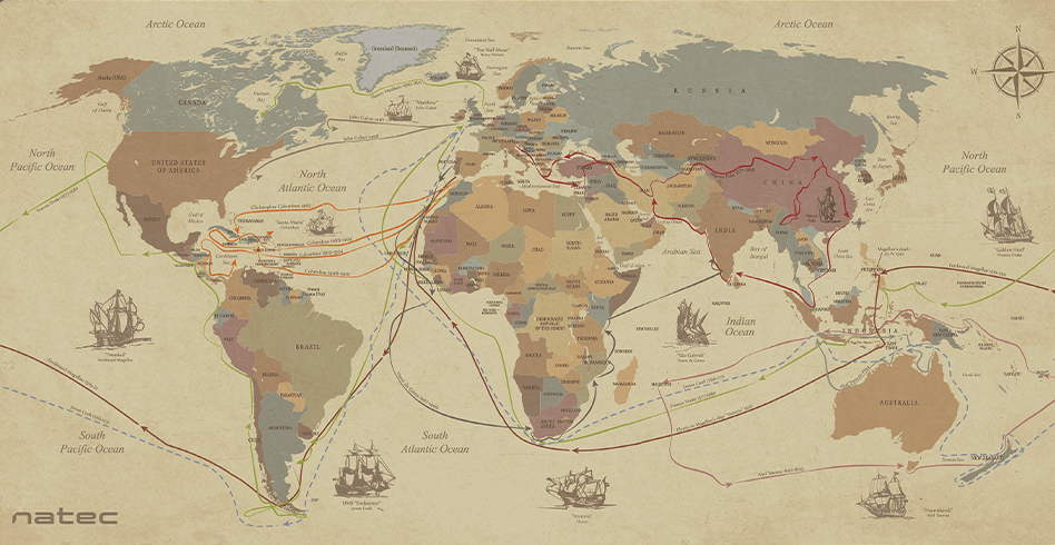 Podkładka pod mysz Natec Discoveries Maxi, 800x400mm, mapa