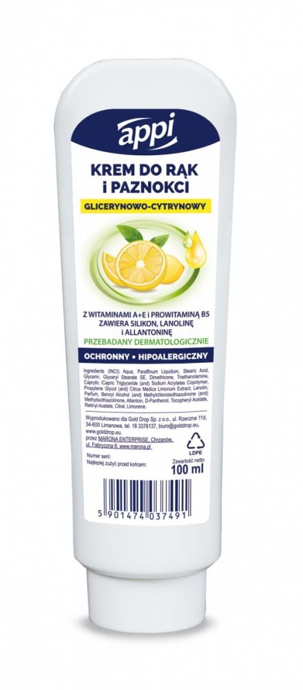 Krem do rąk Gold Drop Appi, cytrynowy, 100ml