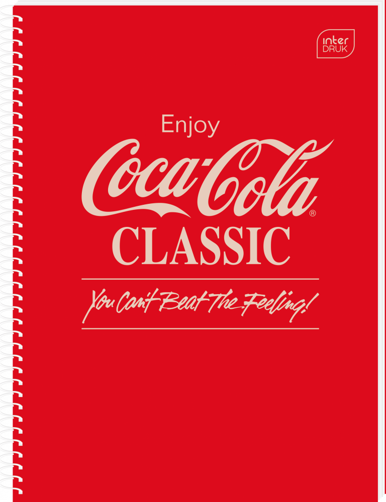 Kołozeszyt Interdruk Coca Cola, A4, w kratkę, 100 kartek, mix wzorów