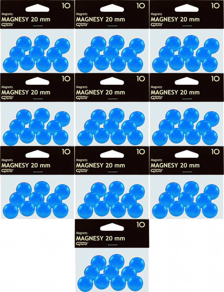 10x Magnesy Grand, 20mm, 10 sztuk, niebieski