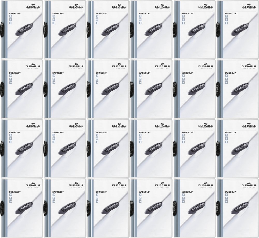 24x Skoroszyt plastikowy Durable Swingclip z klipsem, A4, do 30 kartek, czarny