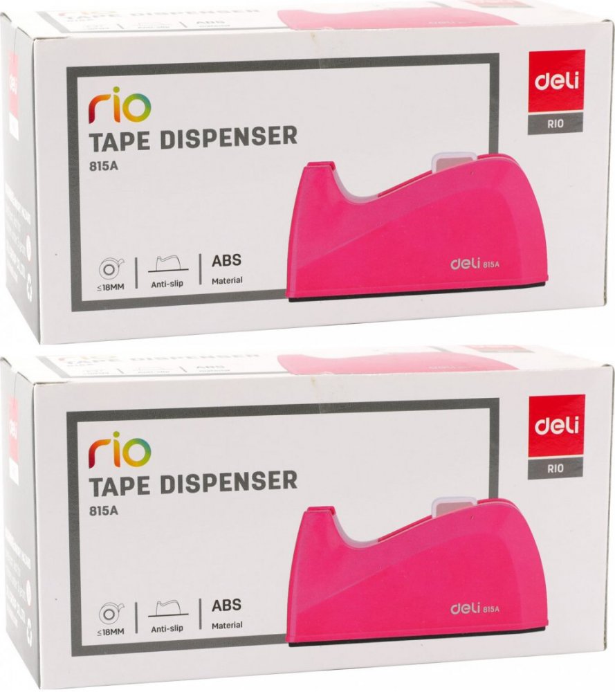 2x Podajnik do taśmy klejącej Deli E815A Rio, różowy