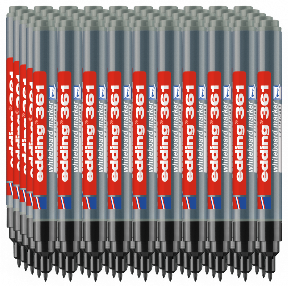 50x Marker suchościeralny edding 361, okrągła, 1mm, czarny