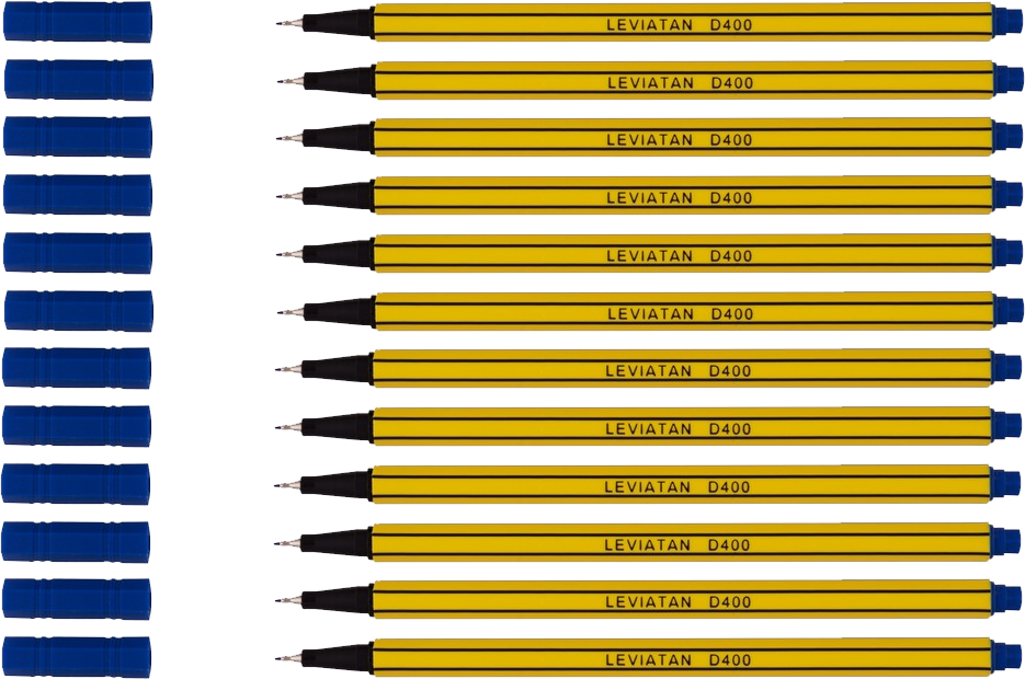 12x Cienkopis Leviatan, D400, 0.4mm, niebieski