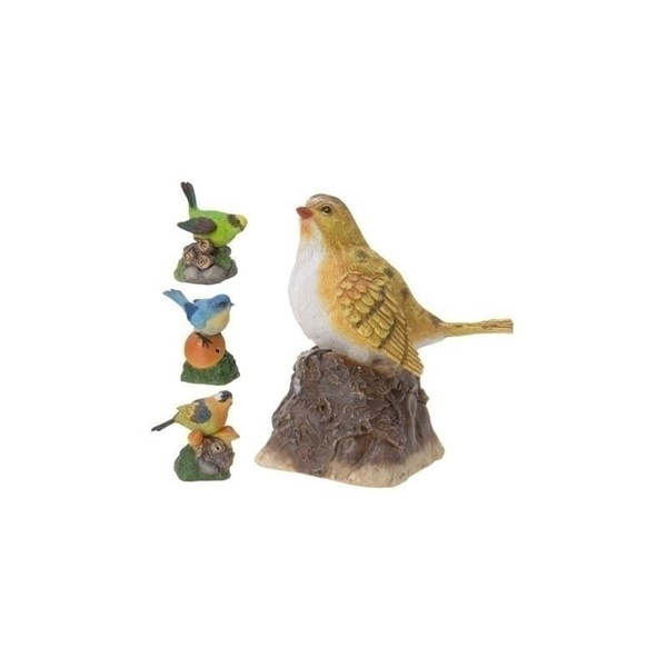 Ptaszek na konarze z dźwiękiem mix kolorów 6x11cm