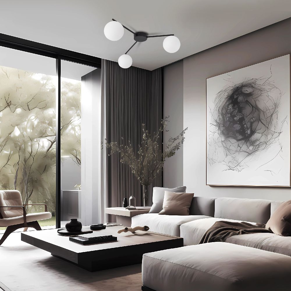 TK Lighting Elton lampa podsufitowa 3x8 W czarna 10261